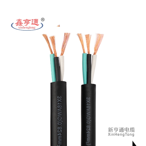 H07RN-F橡胶电缆线,软电缆规格型号执行标准表