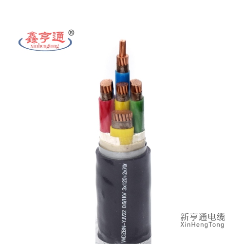 NH-YJV22产品名称：铜(铝）芯交联聚乙烯绝缘钢带铠装聚氯乙烯护套（阻燃耐火）电力电缆。